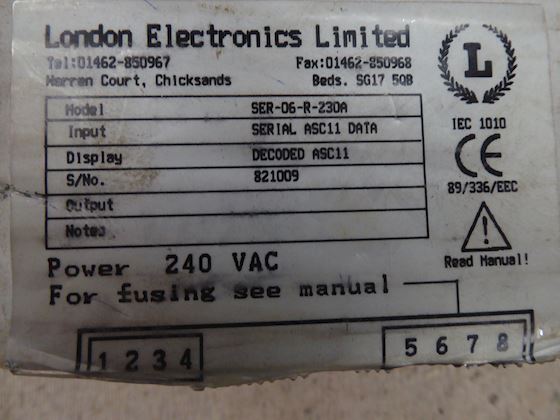London Electronics Display SER-06-R-230A #2