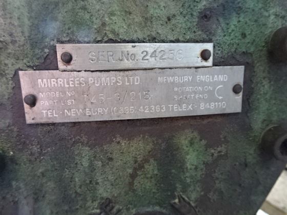 Mirlees pumps ltd T45-3/123 #2