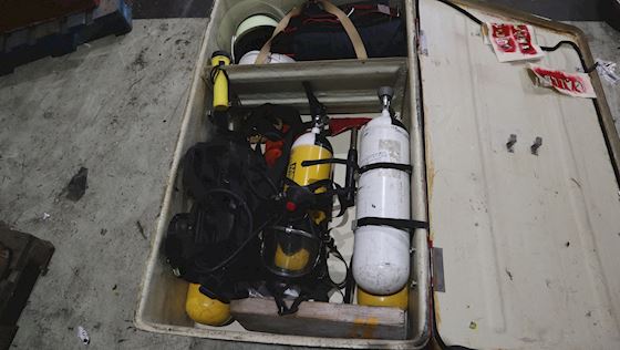 Fireman's equipment complete in cabinet #5