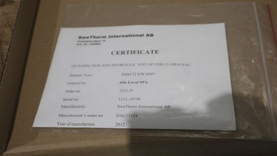 Alfa Laval LO Separator Electric Heater Sparepart Kit 22/24 #5