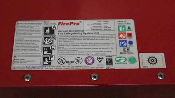 Fire Pro Aerosol Generating Fire Extinguishing System Unit FP 5700 #4