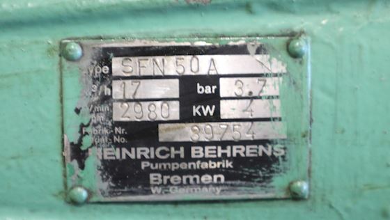 Heinrich behrens Vertical non selfpriming centrifugal pumpe SFN 50A #2