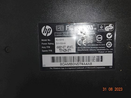 HEWLETT- PACKARD TASTATUR KU-0316 #2