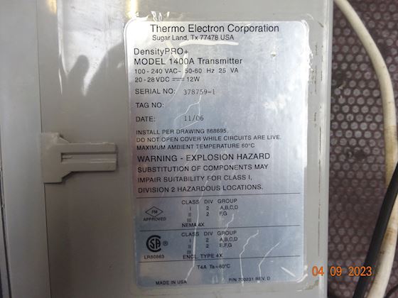 THERMO  DENSITOMETER + TRANSMITTER 1400A / 1400S #4