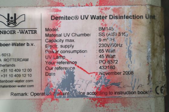 Demitec UV Water Disinfection Unit BM145 L2 Mc Us1 #13