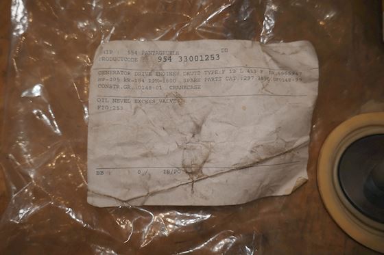 Deutz Oil Nevel Excess Valve #3