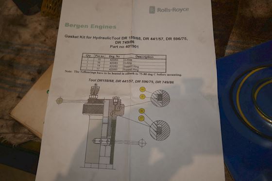 Bergen Ulstein Rolls Royce Gasket for Hydraulic Jacks for Bergen KV-18 Engine #3