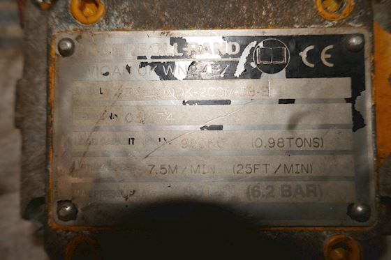 Ingersoll Rand Air Chain  Hoist PAL 1000K-2C6M-5B-E #2