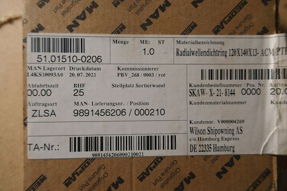 MAN Shaft Seal Crankshaft 51.01510-0206 #3