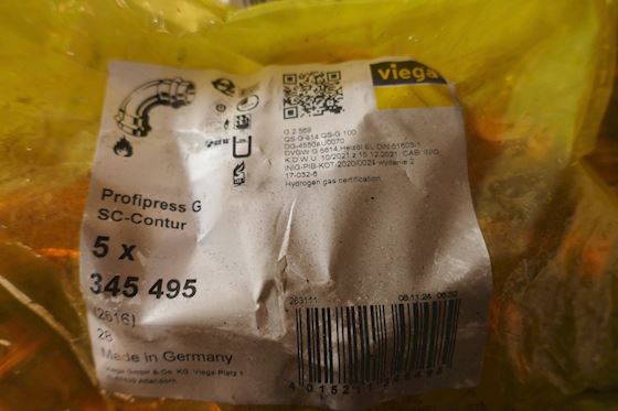 Viega Profipress G SC-Contur 90°-45° and Sleeve #2