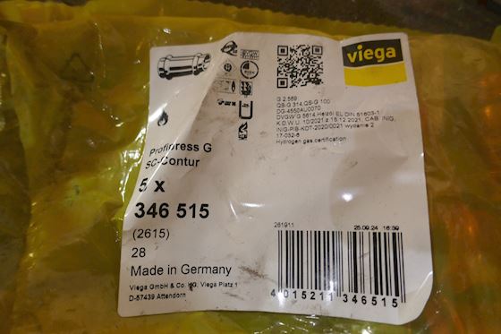 Viega Profipress G SC-Contur 90°-45° and Sleeve #4