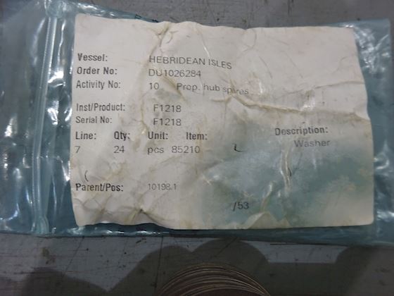 Kongsberg Miscellaneous Prop. Hub. Spares #12