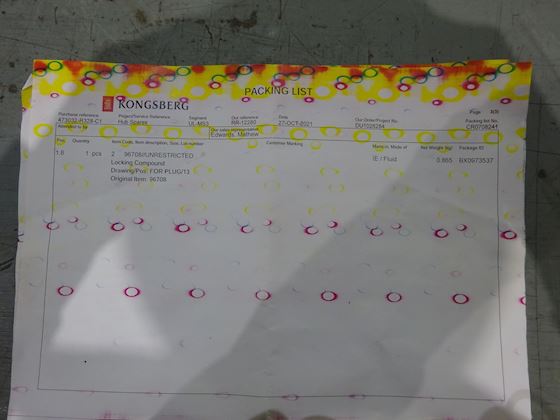 Kongsberg Miscellaneous Prop. Hub. Spares #15