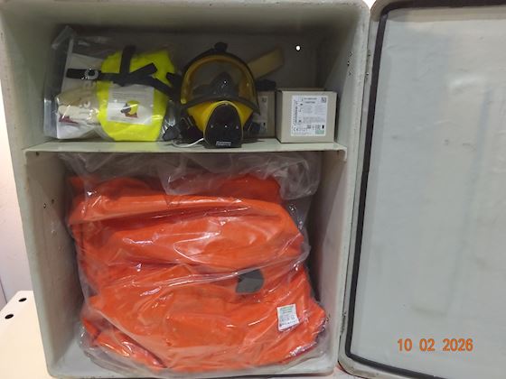 Chemical Protective Suit with Mask in Cabinet #2