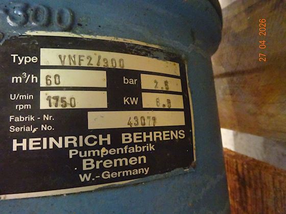 Heinrich behrens VNF2/300 pump #5