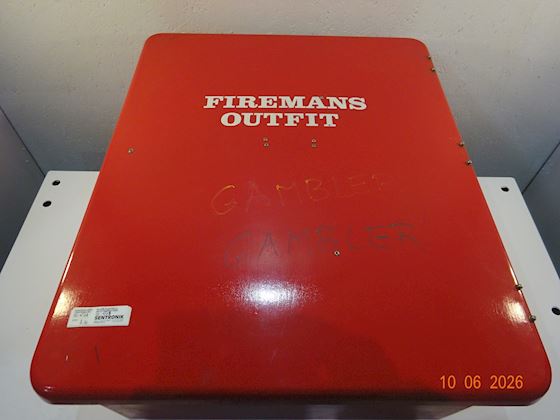 Cabinet W/ Complete Firemans Outfit & Equipment #1