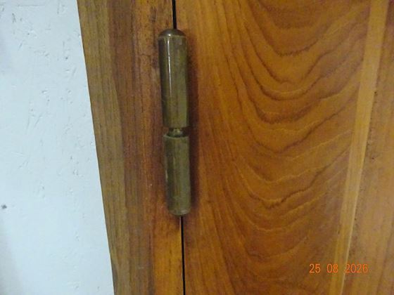 Wooden Door with Brass Handle and Hinges #3