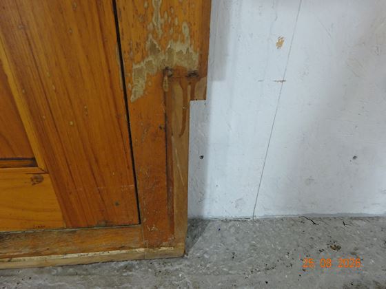 Wooden Door with Brass Handle and Hinges #4