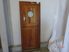 Wooden 2 part Door with Brass Hinges + Window - 1