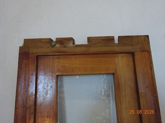 Wooden Door with Brass Hinges + Window #3