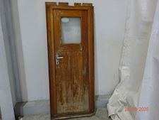 Wooden Door with Brass Hinges + Window - 1