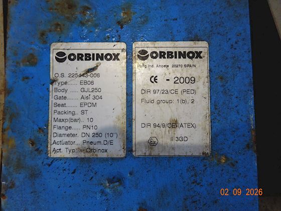 Orbinox Pneumatik knife gate valve GJL250 #2