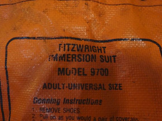 Fitzwright Immersion suit model 9700 #2