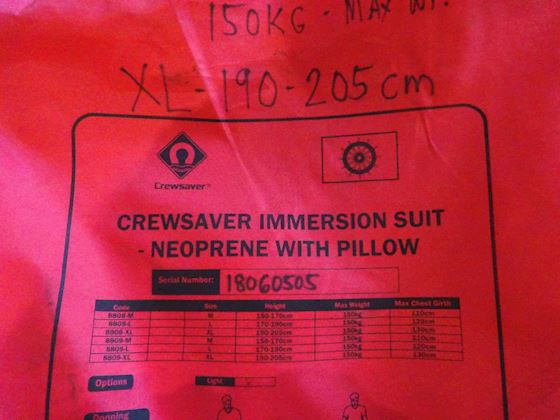 Crewsaver Immersion Suit model 8800 #3