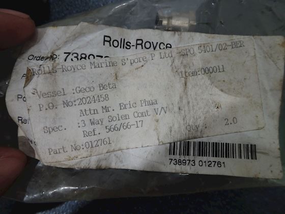 Bergen Ulstein Rolls Royce Solenoid valve (Interlock) #2