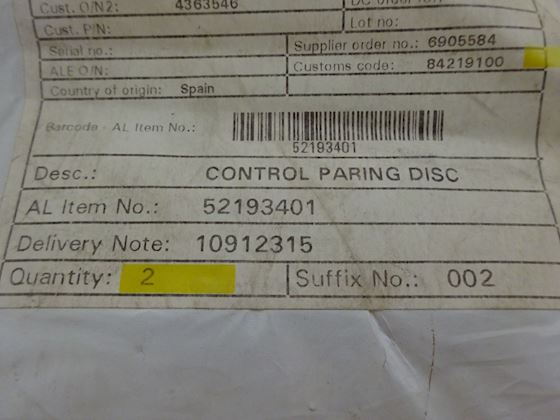 Alfa Laval Control Paring Disc 52193401 #3