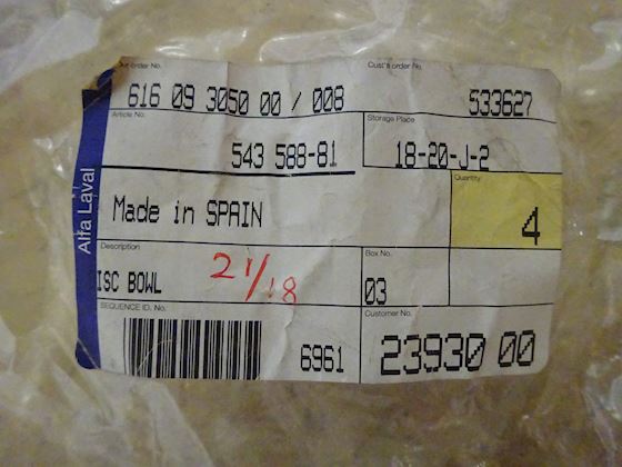 Alfa Laval Bowl Disc 54358881 #3