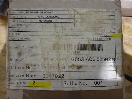 Alfa Laval Minor Kit G053 ACE 025N2 N P189434 #2