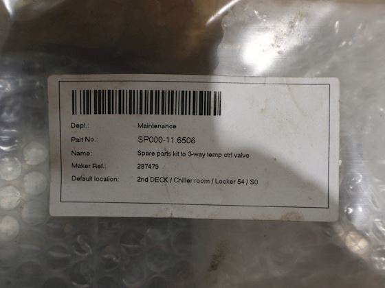 Spare part kit for 3-way temp ctrl valve #5