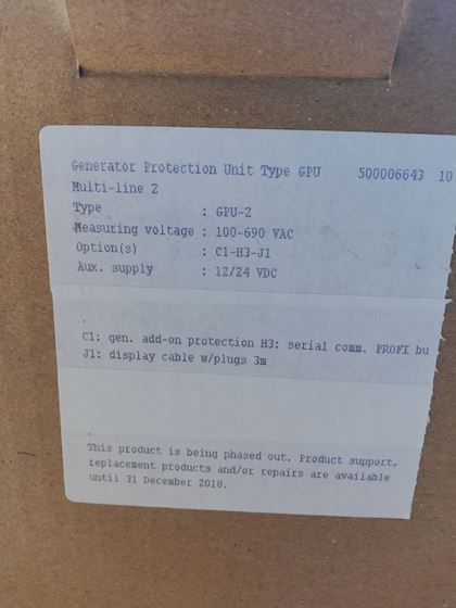 DEIF GPU-2, Generator protection unit #2