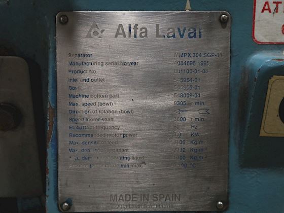 Alfa Laval MMPX 304 SPG-11 #13